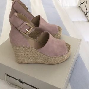 Marc Fisher Blush/Light Pink Suede Wedges